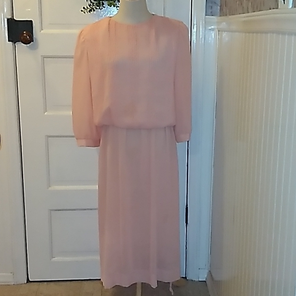 Vintage Lady Carol of New York peach color midi dress